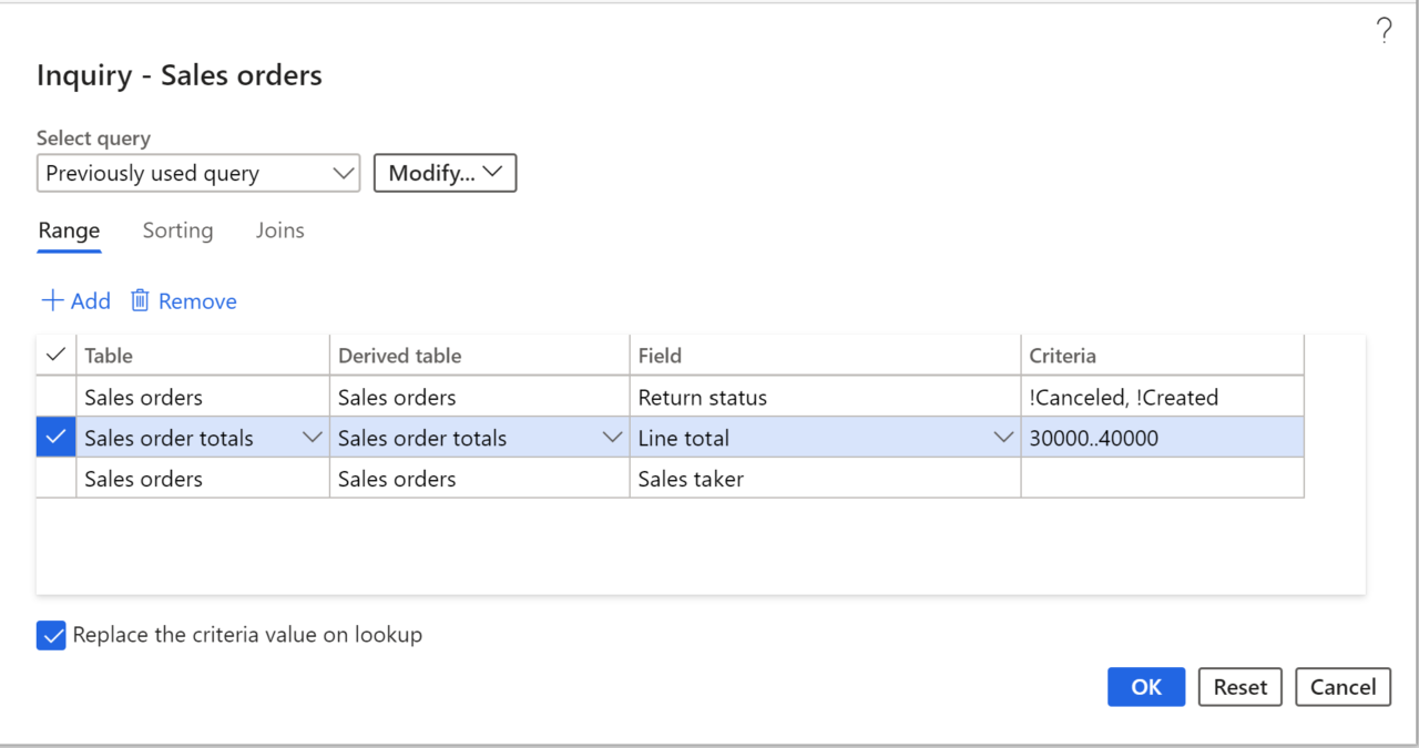 Sales order totals ERConsult