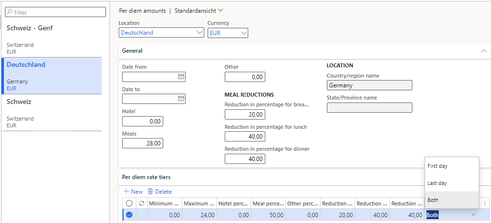 German travel expenses in Dynamics 365 / Deutsche Reisekostenabrechnung  2022 - ER-Consult