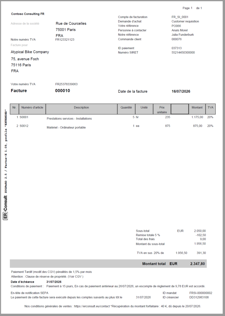 ZUGFeRD invoice
